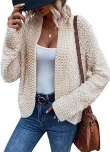 Dokotoo Women's 2024 Fashion Casual Open Front Long Sleeve Chunky Knit Cardigans - Picture 1 of 24