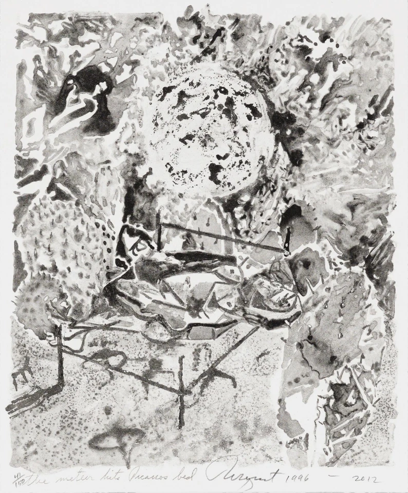 Fotogravura 2012 assinada por James Rosenquist "The Meteor Hits Picasso's Bed" - Imagem 1 de 1