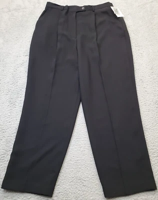Style&co. Pantalones de vestir para mujer Petite 16 negros 100 % poliéster plisados pierna recta Foto 1 de 4