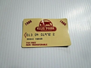 1986 ELLIS PARK Horse Owner Plastic Season Pass - Mrs. BRETT STANBY ( Warpped ) - Picture 1 of 2