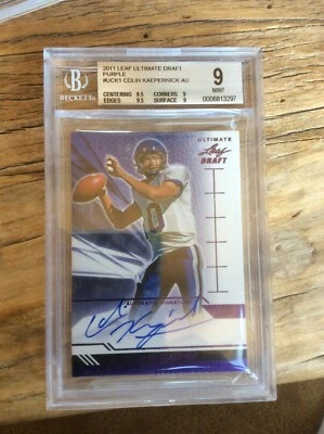 Colin Kaepernick 2011 Leaf Ultimate Draft Purple Rookie Autograph 3/5 BGS 9/10 - Image 1 of 2