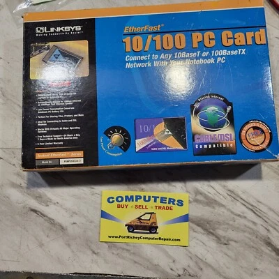 Linksys EtherFast 10/100 Integrated PC Card Model No. PCMPC100 NEW - Image 1 of 3
