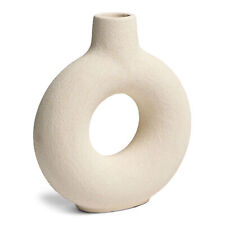 Villa Moda Oona Decorative Modern Ring Vase, Large, White (Open Box)