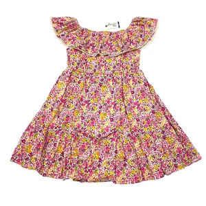 Terra & Sky Womens Size 1X (16W-18W) Off The Shoulder Dress Ditsy Tickled Pink - Picture 1 of 9