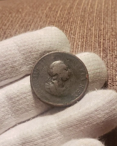 1799 Half Penny George III Coin Used In Colonial Times Cover