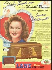 1944 WW2  AD LANE CEDAR CHESTS Shirley Temple For your real-life romance  080419