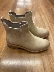 TIMBERLAND WOMEN'S BRIMFIELD MID CHELSEA BOOT LIGHT BEIGE SUEDE A2PBB-ER3 - Picture 1 of 8