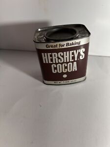 VINTAGE HERSHEY'S COCOA  chocolate 16 oz metal tin 4.25"  kitchen collectible