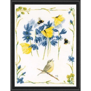 Vervaco® Chirping Chiffchaff Kit & Frame Counted Cross-Stitch - Picture 1 of 1