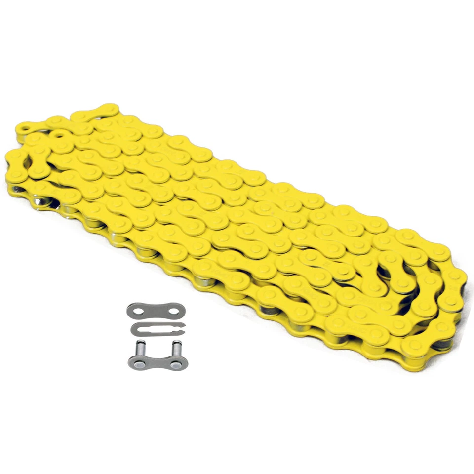 Cadena de una sola velocidad KMC Z410 amarilla 1/8 vía engranaje fijo Foto 1 de 1