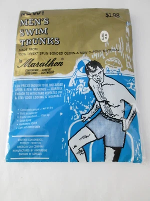 Bañador Tyvek 1960 vintage para hombre mediados de siglo Dupont rayas talla L NUEVO Foto 1 de 4