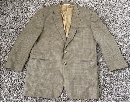 Giacca cappotto sportivo Burberry London Kensington 46L beige lana di seta made in USA