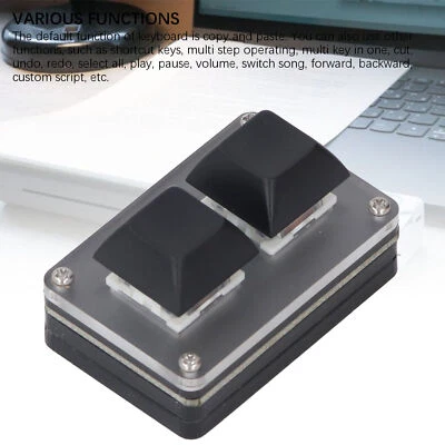 Wired 2 Key Keyboard Mini Smart Programmable USB Keypad with RGB Backlit Keypad - Image 1 of 4