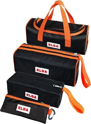 ELDA 4 Pack Tool Bag for Men w/Hard Bottom Waterproof Tote Large Capacity Pouch
