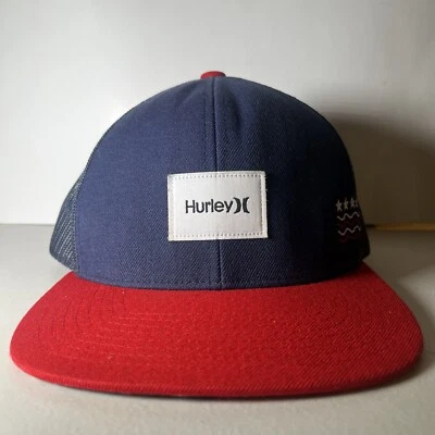 Sombrero de camionero ajustable Hurley USA rojo, blanco y azul Yupoong Foto 1 de 4