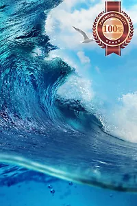 BEAUTIFUL WAVE BREAKING SCENE BEACH SURF SEA HOME PHOTO PRINT PREMIUM POSTER - Afbeelding 1 van 4