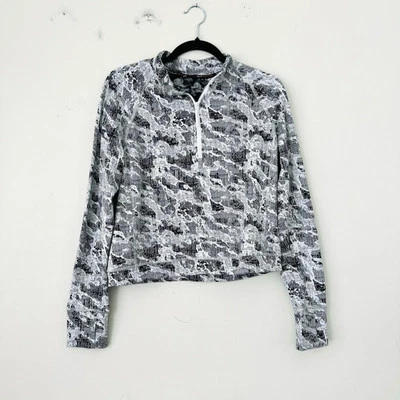 SPYDER ACTIVE Suéter Recortado Spandex/Poliéster Negro Blanco 1/4 Cremallera Mujer M Foto 1 de 4