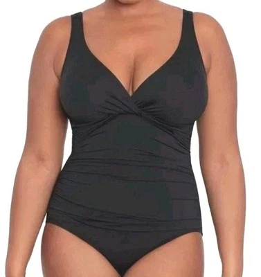 Traje de baño Lauren Ralph Lauren delantero torcido mujer 16W con aros moldeador negro nuevo con etiquetas Foto 1 de 4