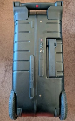 G-RO The Six (Push Forward) Carry On Suitcase Black w/ Red Wheels 22"x9"x14" 38L - Image 1 of 4