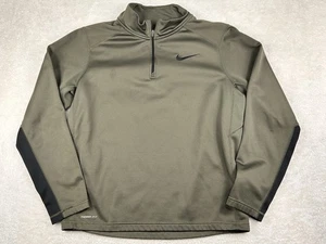 Nike Pullover Men's L Green Therma-Fit 1/4 Zip Mock Neck Sweatshirt Athletic - Picture 1 of 7