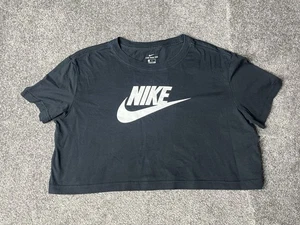 Nike Sportswear Essentials Camisa Mujer Mediana Negra Manga Corta Camiseta Recortada - Imagen 1 de 9