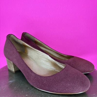 Madewell The Ella бордовая замша круглый носок деревянный каблук насос размер 7,5 - Изображение 1 из 4