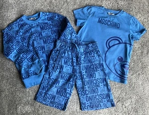 Moschino boys shorts, lightweight jumper and t-shirt bundle blue age 8 years - Picture 1 of 12