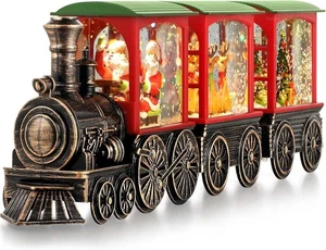 Navidad Globo de Nieve Linterna Tren Papá Noel Reno Árbol 6H Temporizador Iluminado De - Imagen 1 de 9