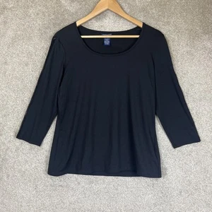 Doncaster Collection Shirt Womens Large Black 3/4 Sleeve Pullover Stretch- 3067* - Picture 1 of 10