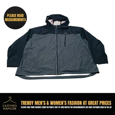 Asics Jacket Mens 4XL Black Gray Hooded Running Light Water Resistant Reflective - Image 1 of 4