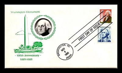 DR JIM STAMPS US WASHINGTON MONUMENT 100TH ANNIVERSARY FDC COMBO COVER - Image 1 of 2