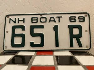 1969 NH New Hampshire Boat License Plate 651R - Picture 1 of 1