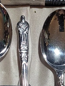 NewBridge Or National Silver? Stainless Steel Demitasse Mini Spoon Set Of 6 Man  - Picture 1 of 13