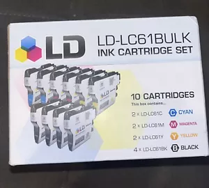 LD LC61 Black & Color Ink Cartridge Set for Brother DCP-165C DCP-585 DCP375 - Picture 1 of 7