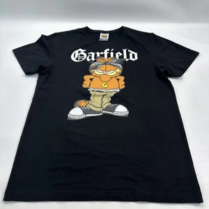 CAYLOR & SONS Garfield T Shirt Mens Sz M BLACK Graphic Tee Retired Gangster Cat - Picture 1 of 8
