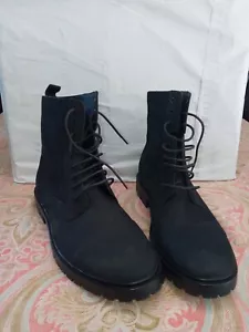 Calvin Klein black leather boots new men size 12 - Picture 1 of 8