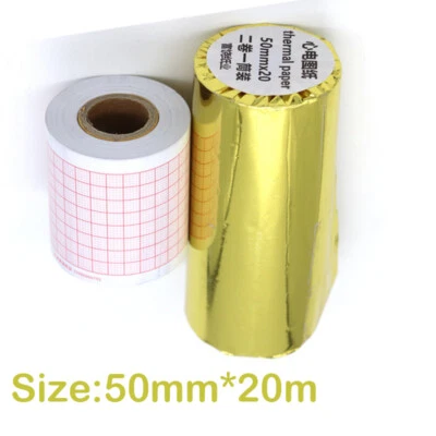 Papel de impresión electrocardiógrafo ECG papeles térmicos 50 mm * 20 m apto para papel de máquina ECG Foto 1 de 4