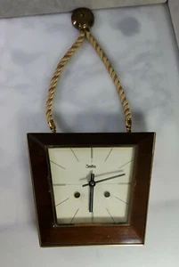 RARE MID CENTURY MODERNISM TEAK WALL CLOCK VINTAGE BY ZENTRA Hanging - Picture 1 of 12