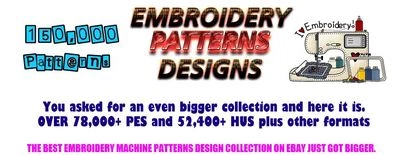 150,000+ Embroidery Machine Patterns Designs in .PES & .HUS format on DVDS-FREE  - Image 1 of 4