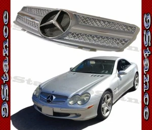 Fit 02-06 R230 SL Convertible 2DR Model Silver SL Front Replacement Grille Hood - Bild 1 von 3