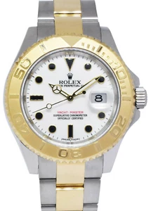 Rolex Yacht-Master 18k Yellow Gold/Steel White Dial Mens 40mm Watch G 16623 - Picture 1 of 11