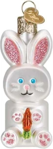 Marshmallow Bunny Glass Hanging Ornament - Bild 1 von 12