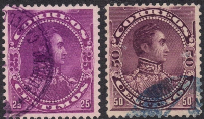 Venezuela SC# 125-126 1893 - F - Bolívar - Usado Foto 1 de 2