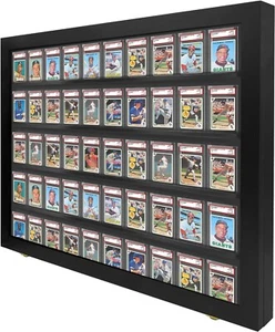 Vitrina de tarjetas coleccionables graduada hecha en EE. UU. 55 losas deportivas de béisbol de madera maciza PSA - Imagen 1 de 12