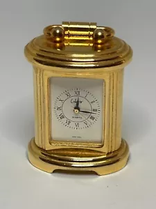 Working Gold Collezio Quartz Carriage Travel Clock EP - Picture 1 of 7