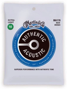 Martin MA170 Original 80/20 Bronze 6 Acoustic Guitar Strings Ex Lt 10-47 String  - Picture 1 of 12