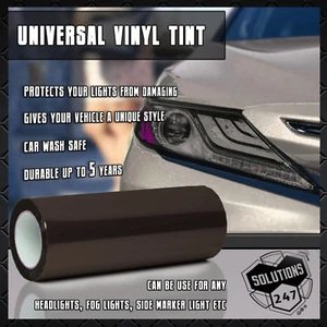 Lámina de vinilo tinte negro humo claro 50% faro trasero niebla 12""x48"" / 1 x 4 pies - Imagen 1 de 5