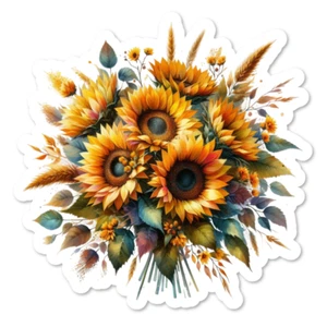 Sunflowers Vinyl Sticker, Water Resistant Laptop Water Bottle, Scrapbooking - Picture 1 of 1