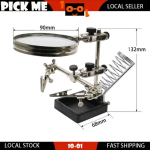 Third Hand Soldering Solder Iron Stand Holder Station Magnifier Helping Tool 9mm - Bild 1 von 12