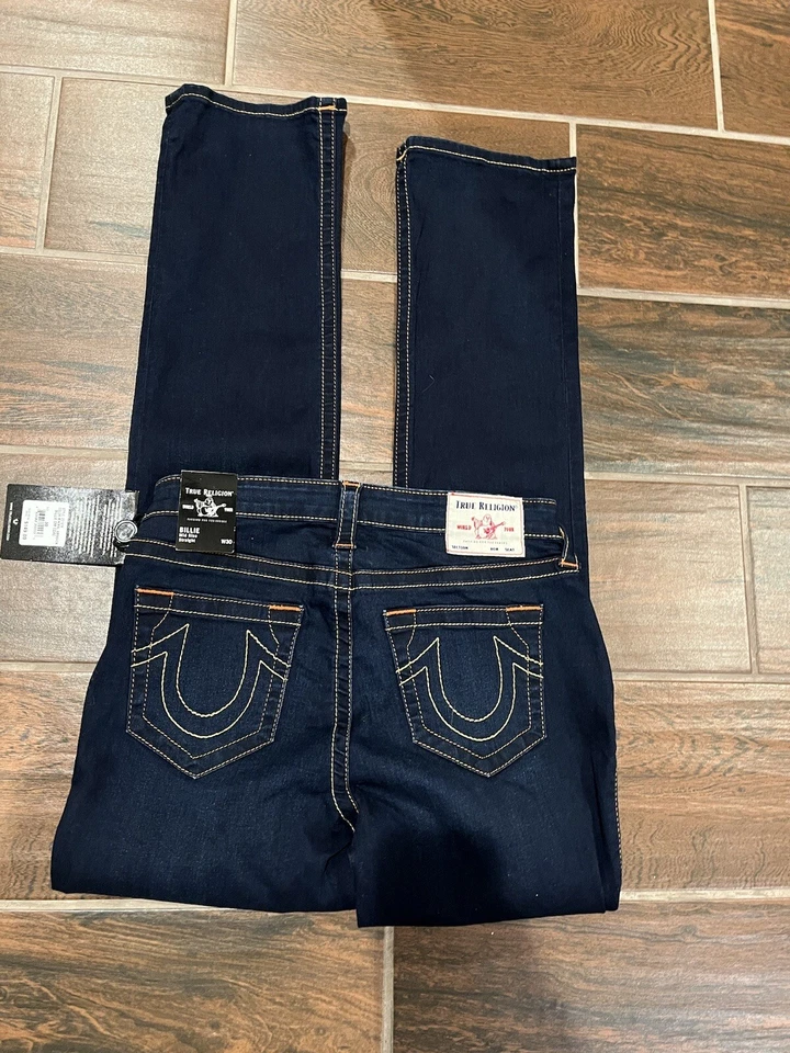 True Religion Billie Straight Leg Stretch Jeans Minimal Abrasion 28 201576